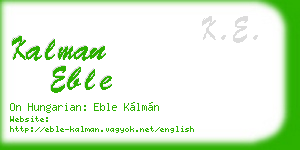 kalman eble business card
